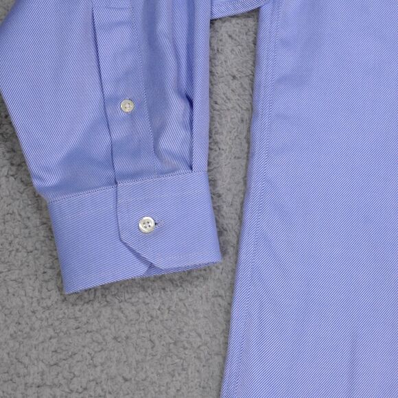 Jos A Bank Signature Button Shirt Men 17 - 33 Blue Button Up Long Sleeve - Picture 3 of 16